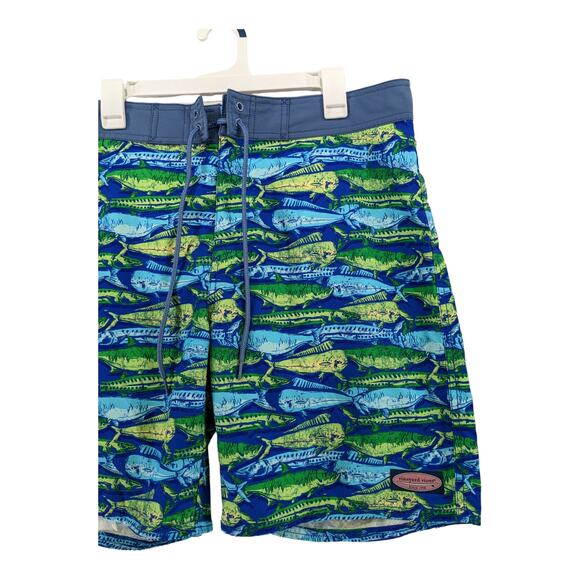 Vineyard Vines Swim Trunks 34 Blue Fish Beach Outdoor Board Shorts Beach Pool - Picture 2 of 12